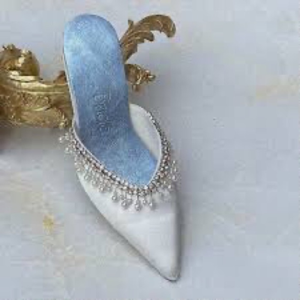 NWT Alice Bow Something Blue Bridal Insoles with Lucky Sixpence